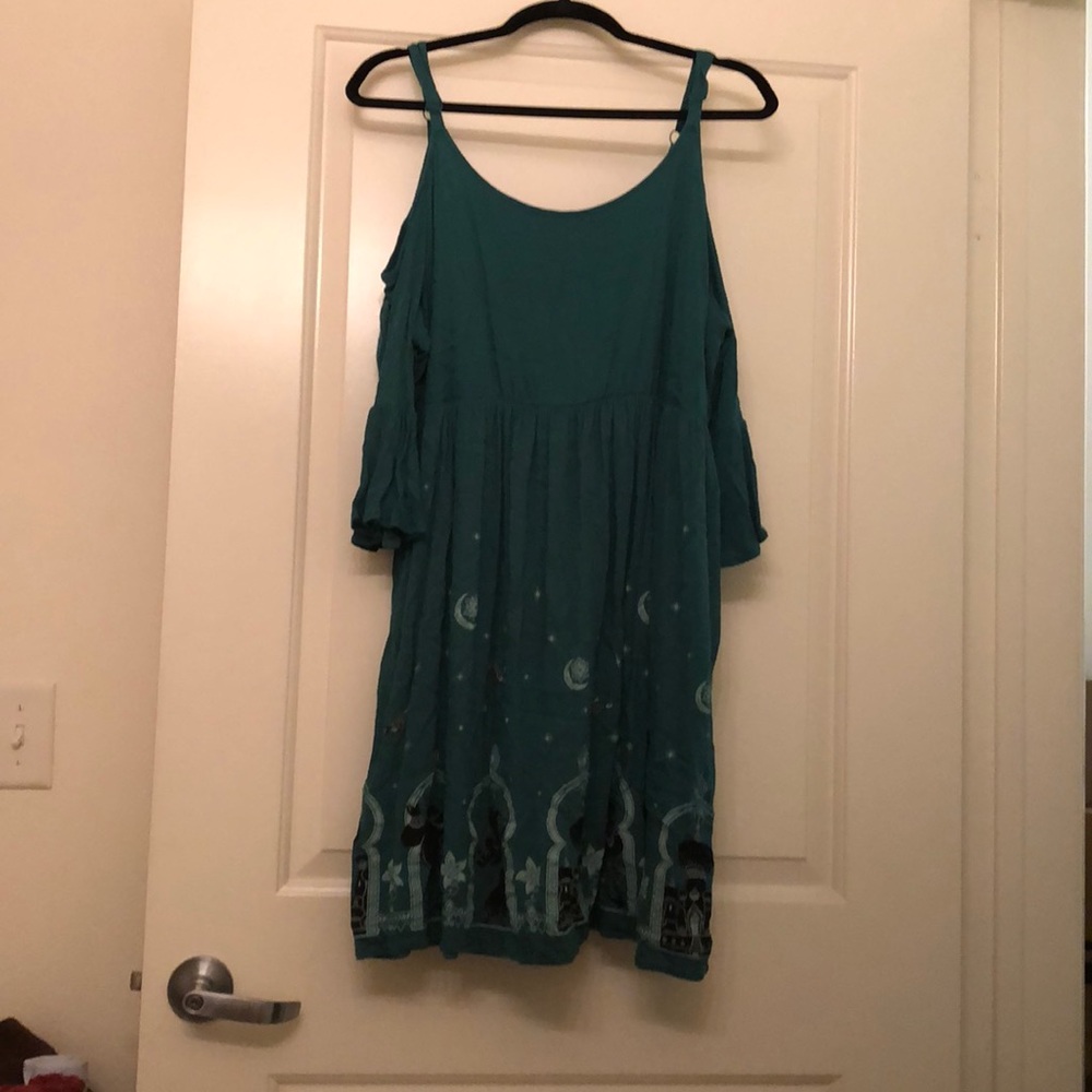 Aladdin cold shoulder dress by Torrid.